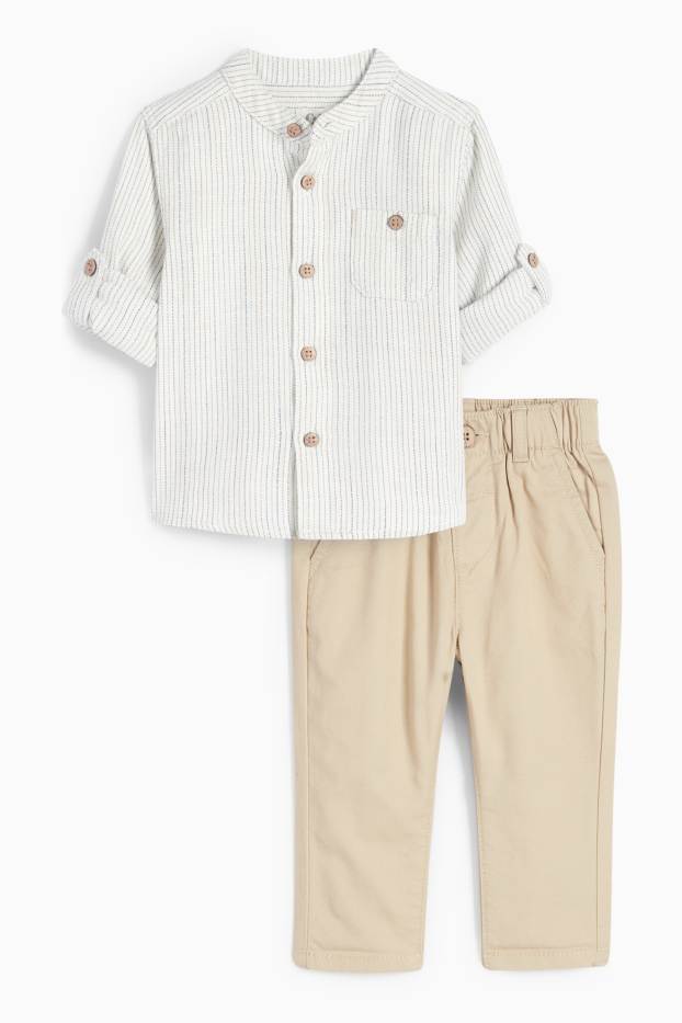 Bébés garçons - Tenue pour bébé - 2 pièces - blanc / beige