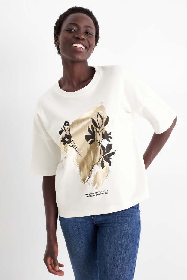 Damen - T-Shirt - Regular Fit - weiss