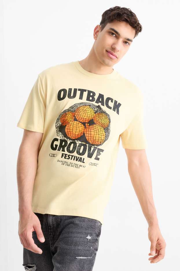 Uomo - T-shirt - relaxed fit - giallo chiaro