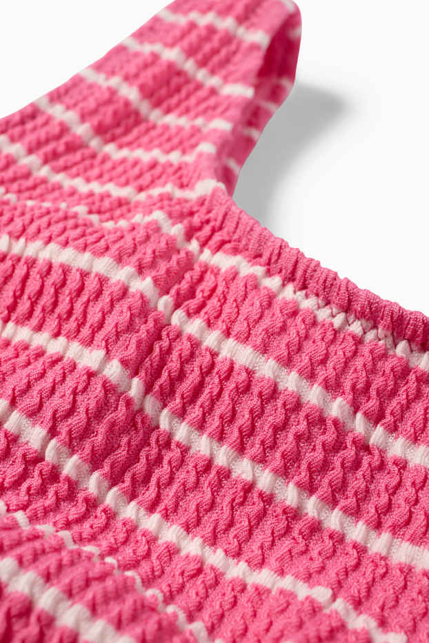 Niños: niñas - Bañador - LYCRA® XTRA LIFE™ - de rayas - con textura - fucsia