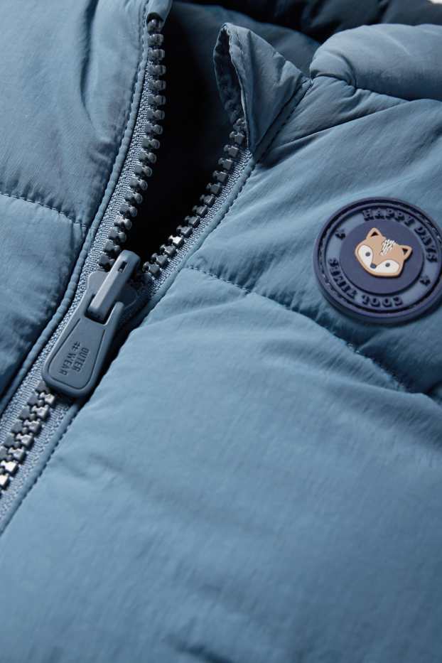 Bebés niños - Zorro - chaleco acolchado reversible para bebé - hidrófugo - azul oscuro