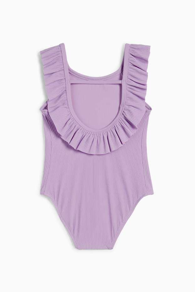 Niños: niñas - Bañador - LYCRA® XTRA LIFE™ - de canalé - violeta claro