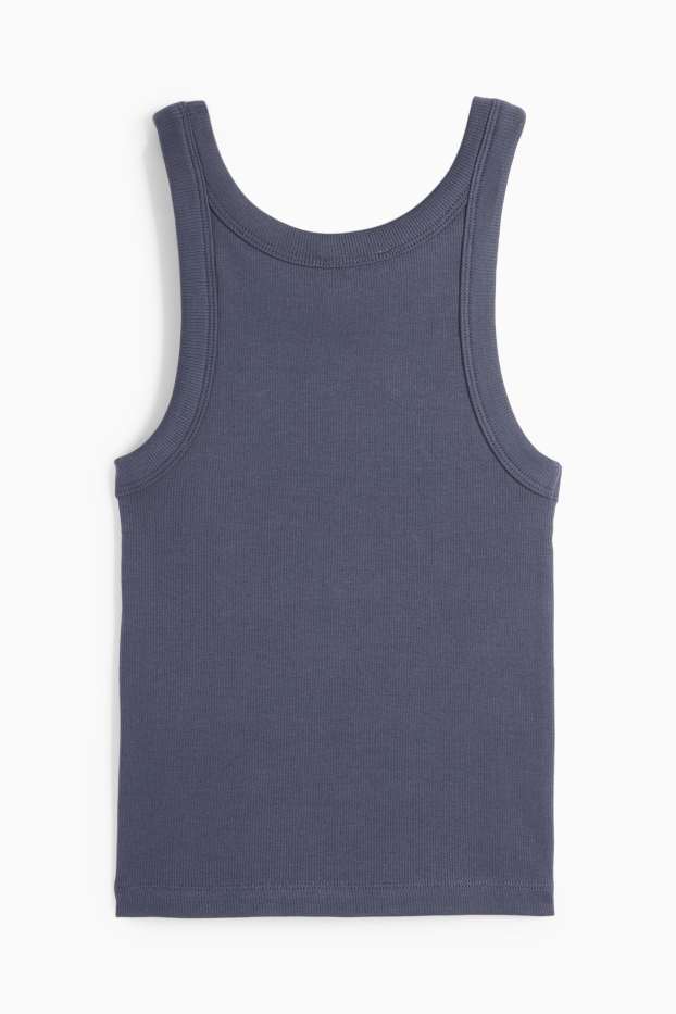 Women - Top - ribbed - dark blue