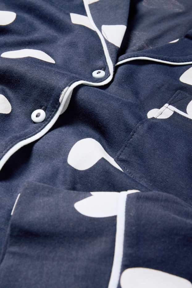 Dames - Pyjama - met patroon - donkerblauw