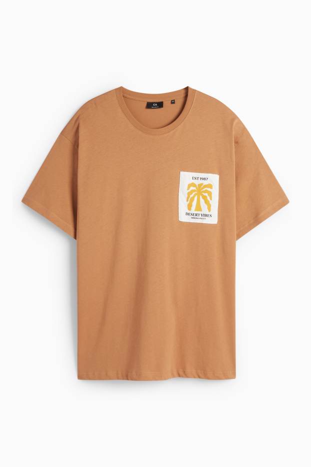 Uomo - T-shirt - relaxed fit - marrone