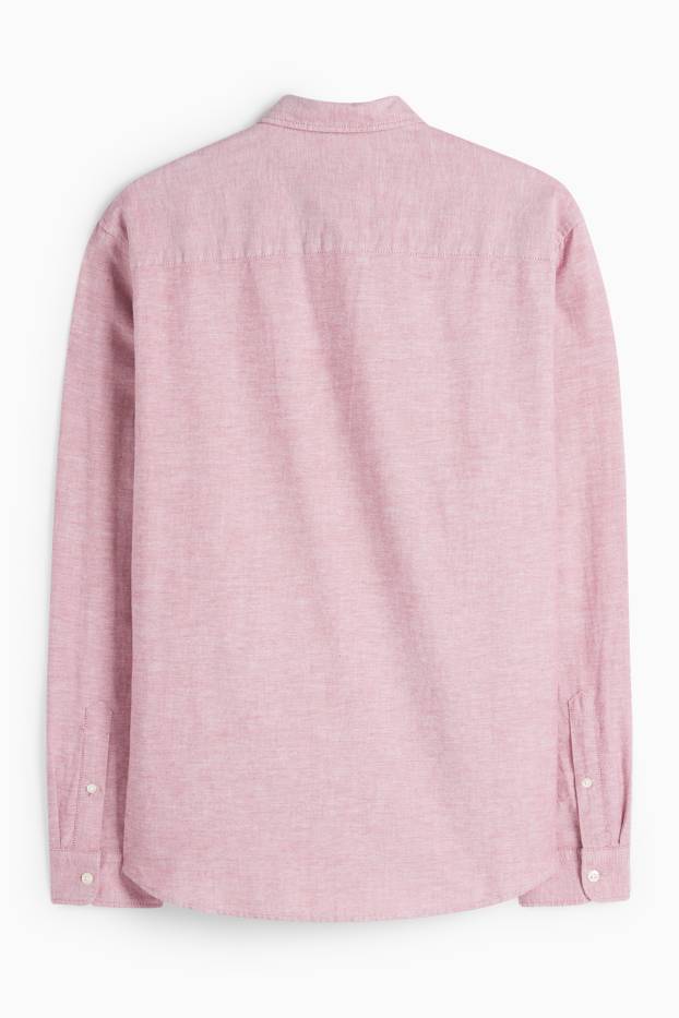 Men - Shirt - regular fit - button-down collar - red-melange