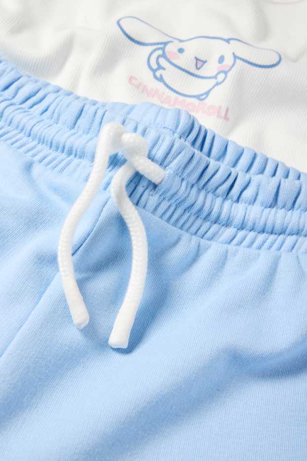 Enfants filles - Cinnamoroll - ensemble - T-shirt et bas de jogging - 2 pièces - blanc / bleu clair
