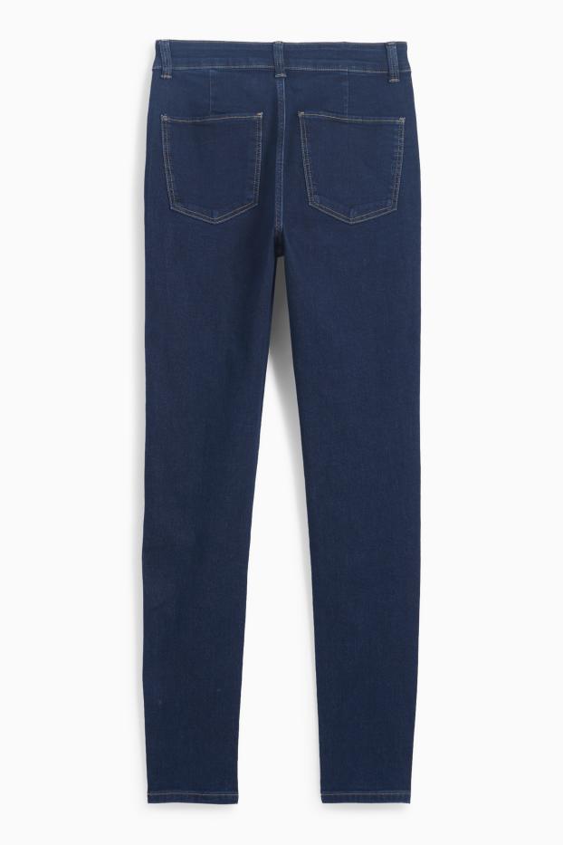 Kobiety - Jegging jeans - wysoki stan - dżins-ciemnoniebieski