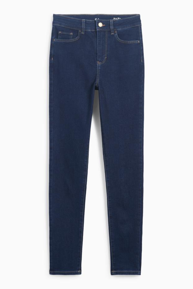 Kobiety - Jegging jeans - wysoki stan - dżins-ciemnoniebieski