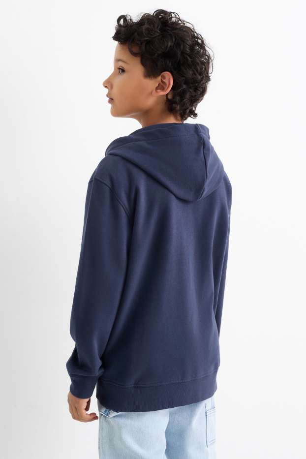 Kinder Jungen - Sweatjacke mit Kapuze - dunkelblau