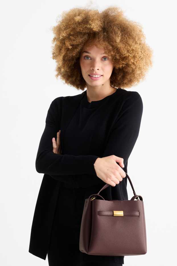 Dames - Schoudertas - imitatieleer - donkerrood