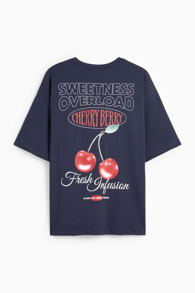 Women - T-shirt - oversized - dark blue