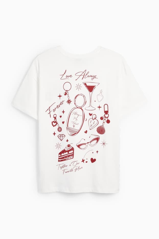 Femmes - T-shirt - oversize - blanc