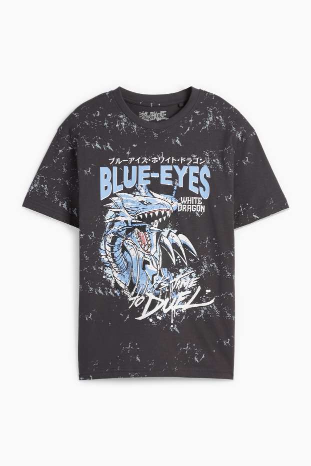 Enfants garçons - Yu-Gi-Oh ! - T-shirt - à motif - gris foncé