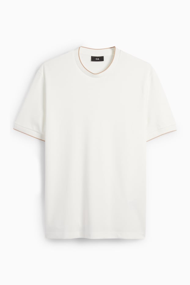 Pánské - Tričko - regular fit - bílá