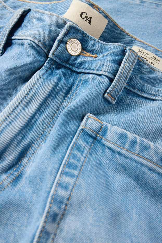 Women - Barrel jeans - high waist - denim-light blue
