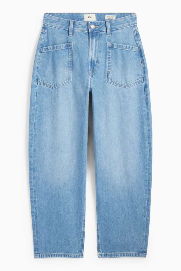 Women - Barrel jeans - high waist - denim-light blue
