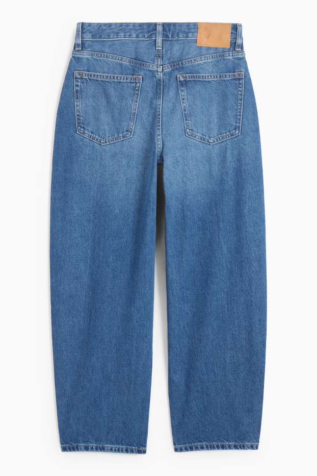 Women - Barrel jeans - high waist - denim-light blue