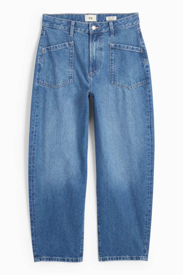 Women - Barrel jeans - high waist - denim-light blue