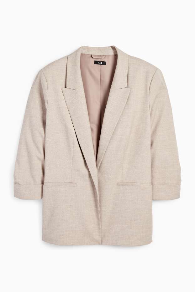 Dona - Longblazer - regular fit - texturat - beix