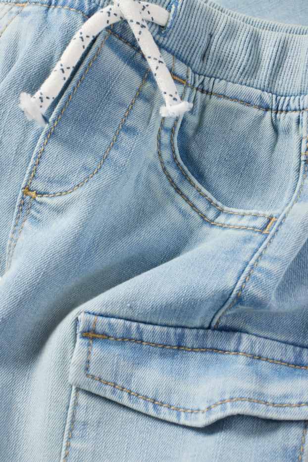 Bebeluși - băieți - Jeans cargo pentru bebeluși - denim-albastru deschis