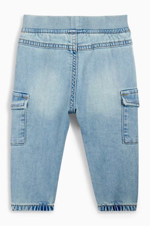 Bebeluși - băieți - Jeans cargo pentru bebeluși - denim-albastru deschis
