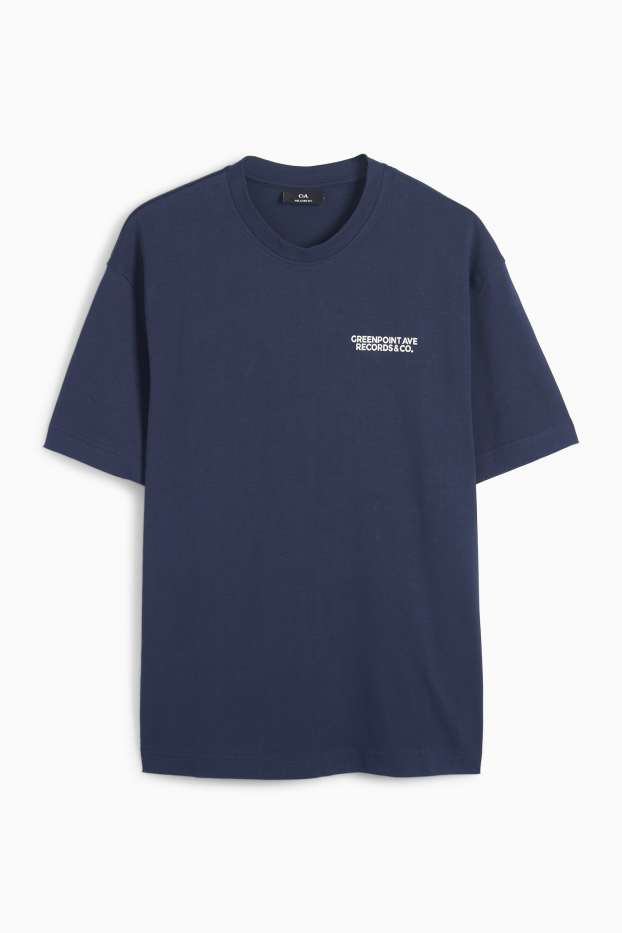Uomo - T-shirt - relaxed fit - blu scuro