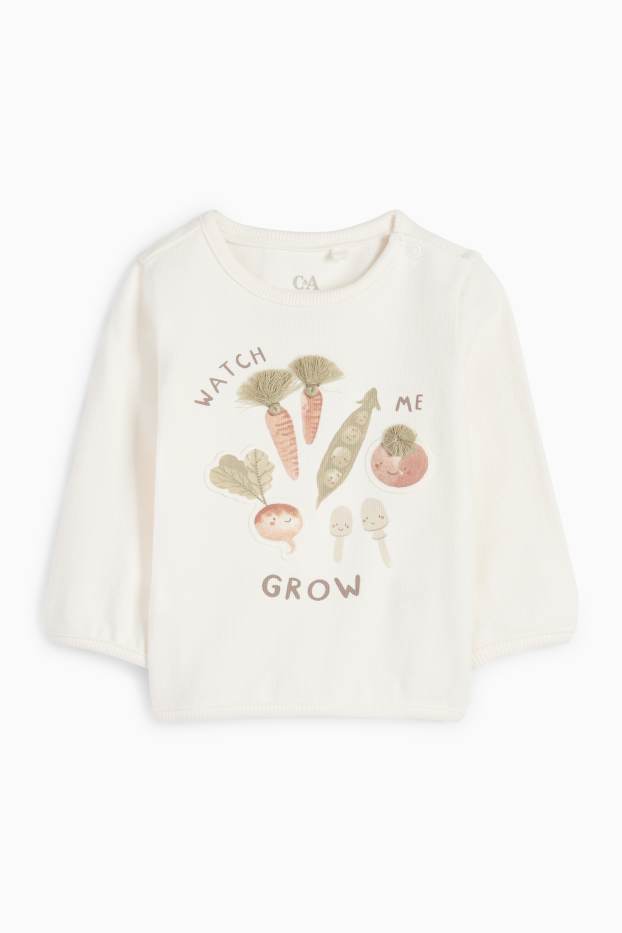 Unisex - Gemüse - Baby-Outfit - 2 teilig - cremeweiss