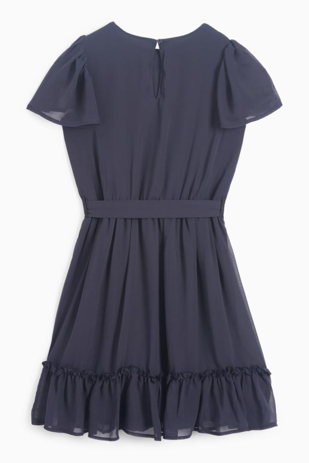Niños: niñas - Vestido de chifón - azul oscuro