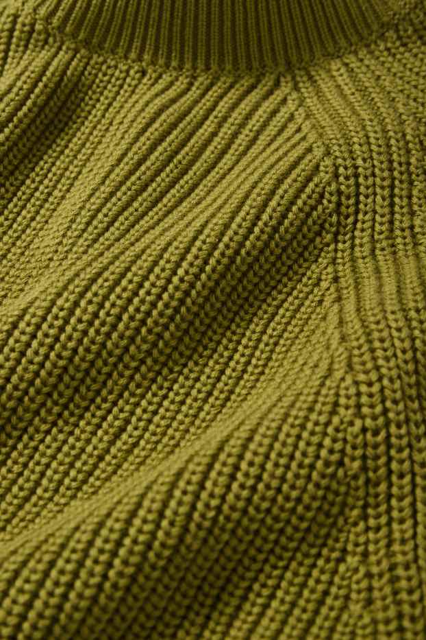 Damen - Pullover - gerippt - grün