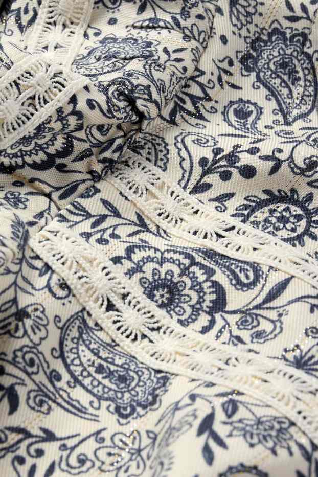 Kinderen: meisjes - Blouse - gebloemd - blauw / wit