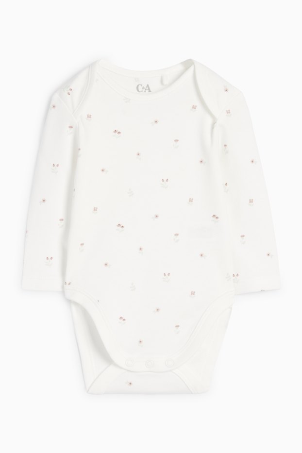 Baby: meisjes - Bloemetje, reekalfje en egeltje - boxpakjeset - 2-delig. - wit / roze