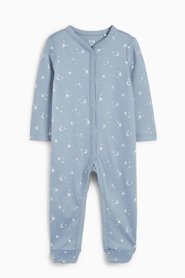 Baby Buben - Bärchen, Mond und Sternchen - Erstlings-Set - 3 teilig - blau / weiß