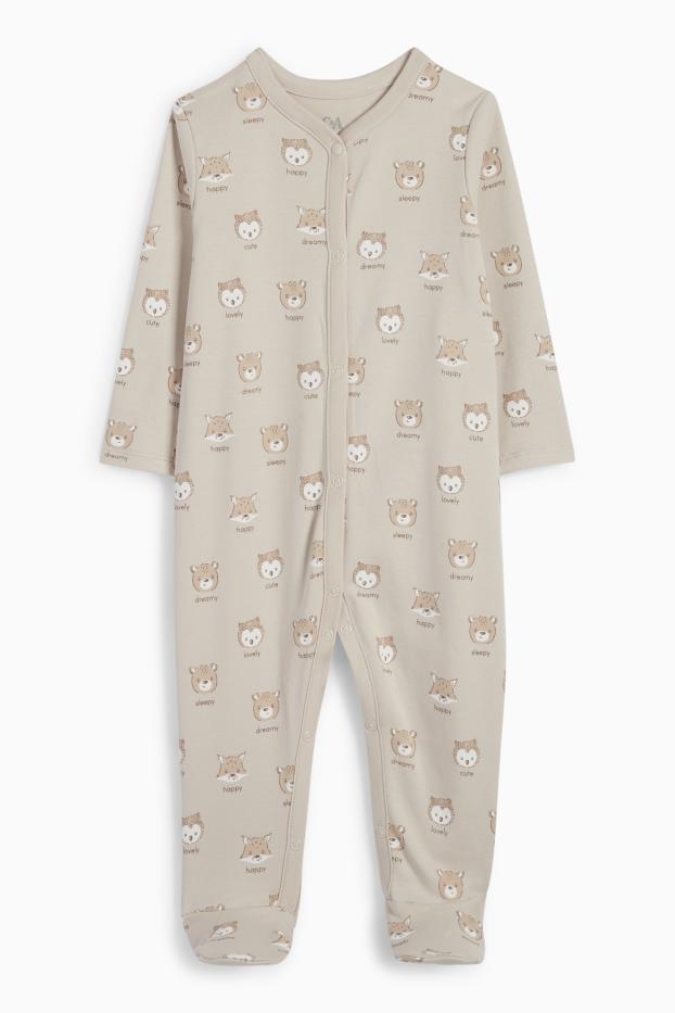 Unisex - Bosdieren - newbornset - 3-delig - licht beige