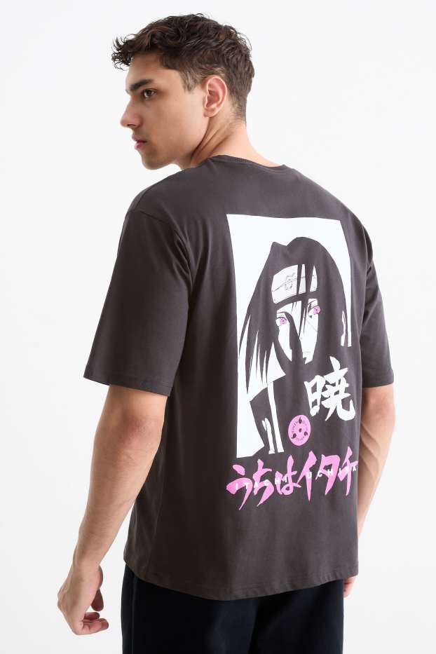 Hommes - T-shirt - oversize - Naruto - noir