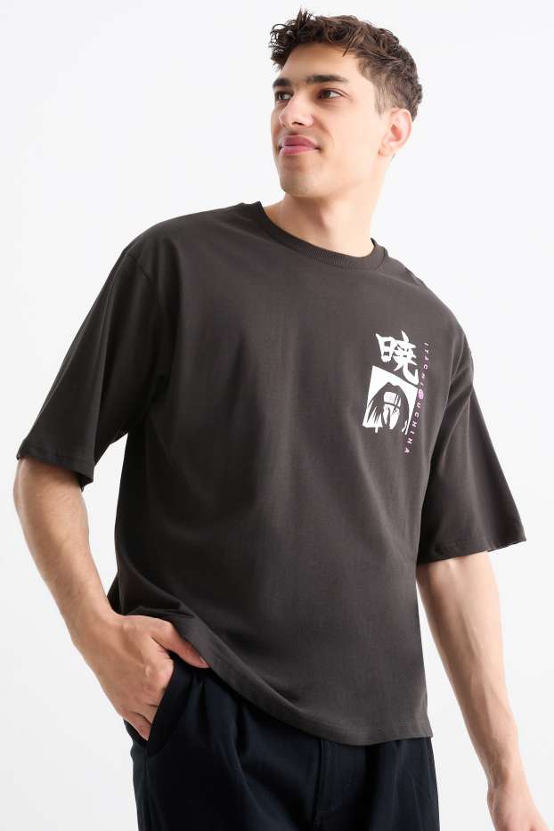 Hommes - T-shirt - oversize - Naruto - noir