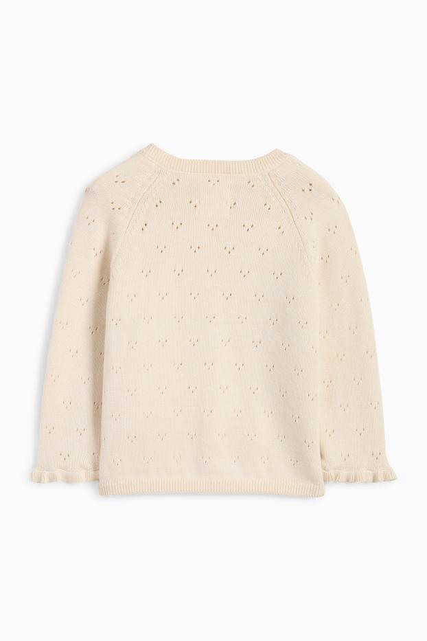 Baby Mädchen - Baby-Strickjacke - cremeweiss