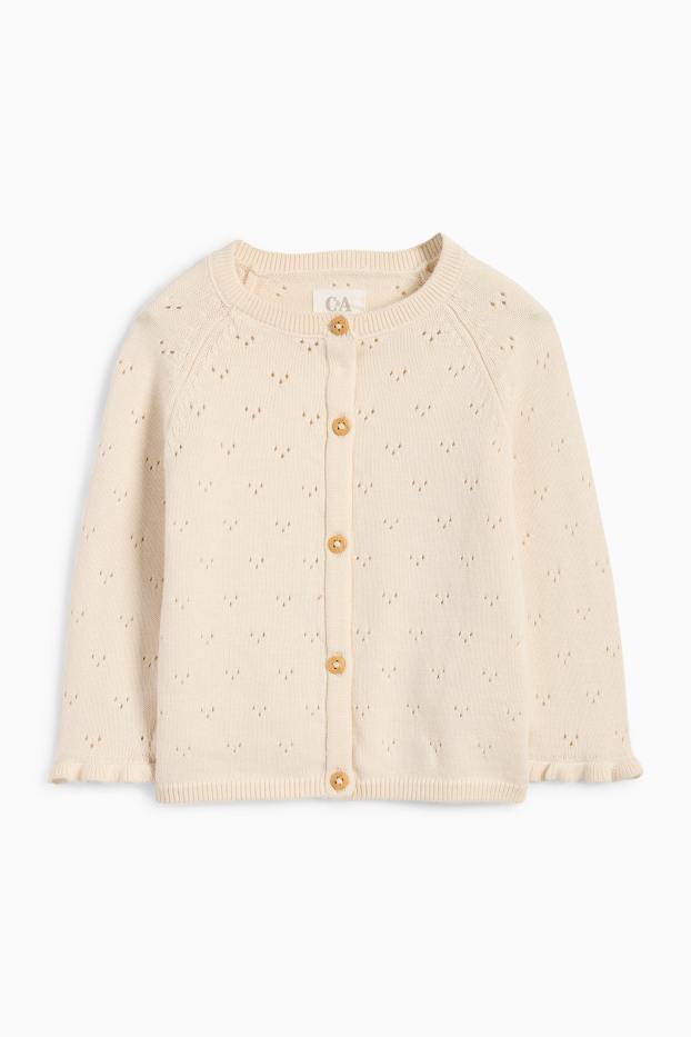 Baby Mädchen - Baby-Strickjacke - cremeweiss