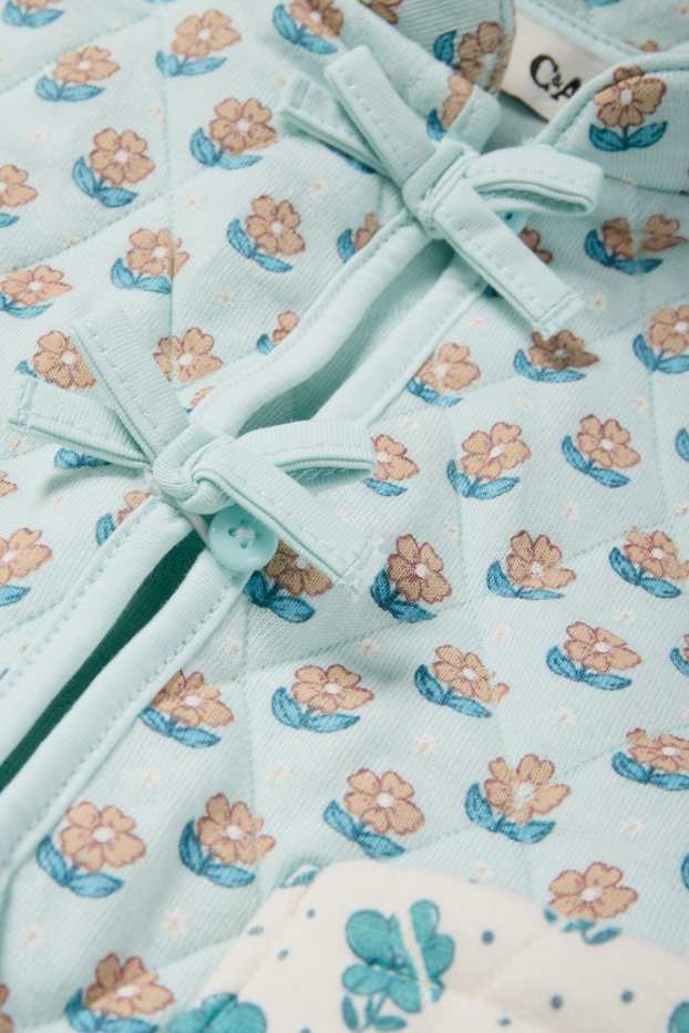 Kinderen: meisjes - Jas met stiksels - gebloemd - mintgroen