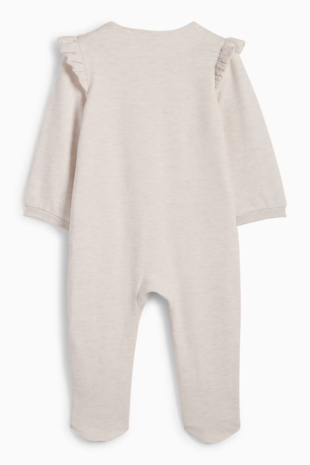 Bebés niñas - Zorrito y erizo - pijama para bebé - beis jaspeado