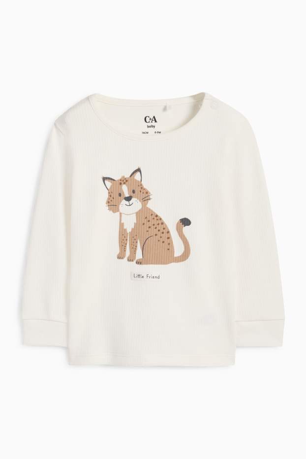 Bébés garçons - Lynx - pyjama bébé - 2 pièces - blanc crème