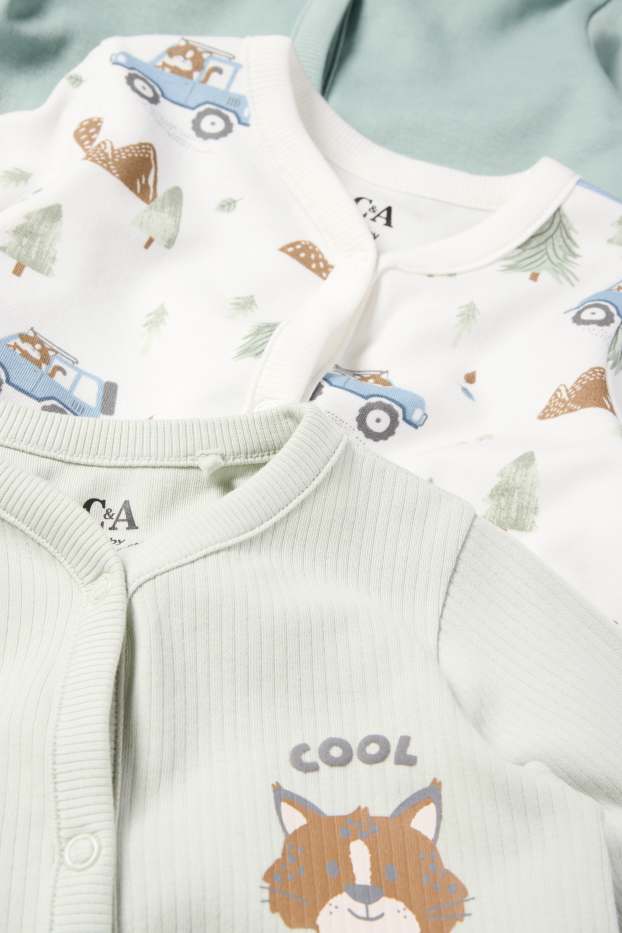 Bebés niños - Pack de 3 - ardillas - pijamas para bebé - verde menta