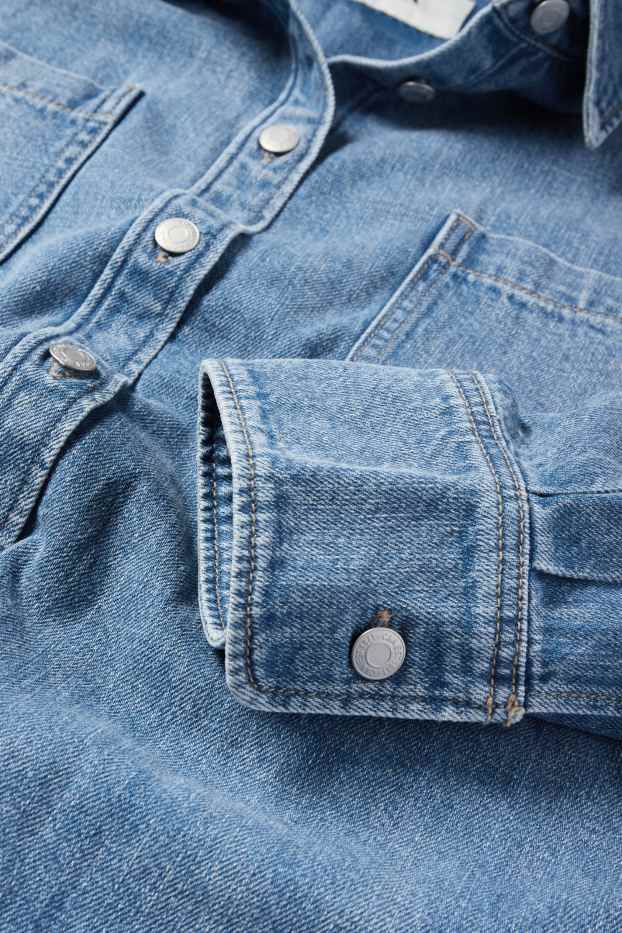 Dames - Spijkerblouse - jeansblauw