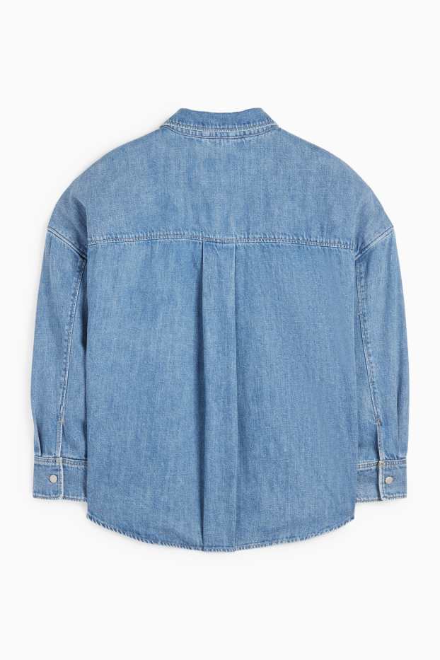 Dames - Spijkerblouse - jeansblauw