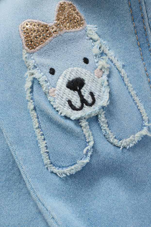 Kinder Mädchen - Hund - Jegging Jeans - helljeansblau