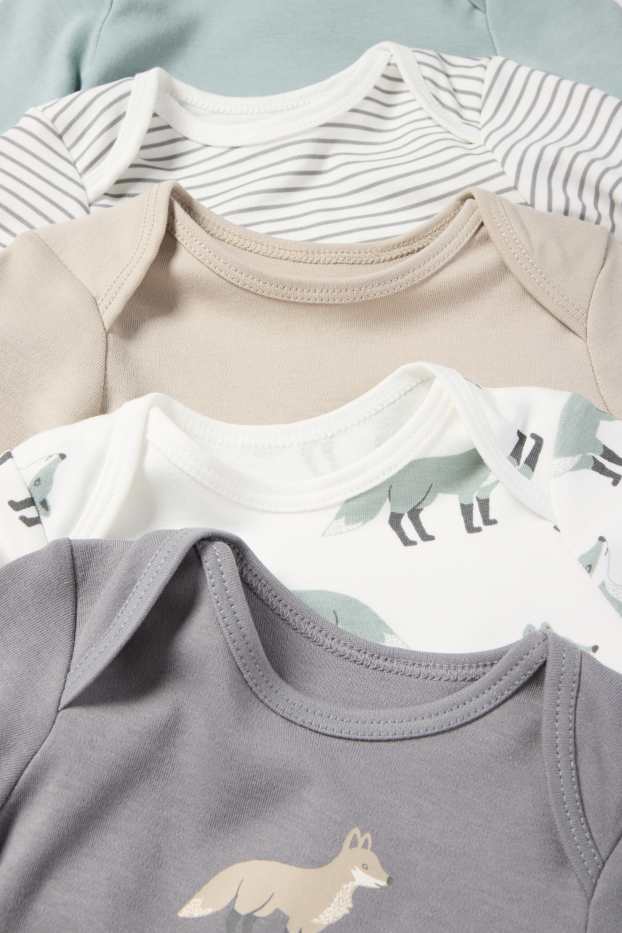 Unisex - Multipack 5er - Fuchs - Baby-Body - beige