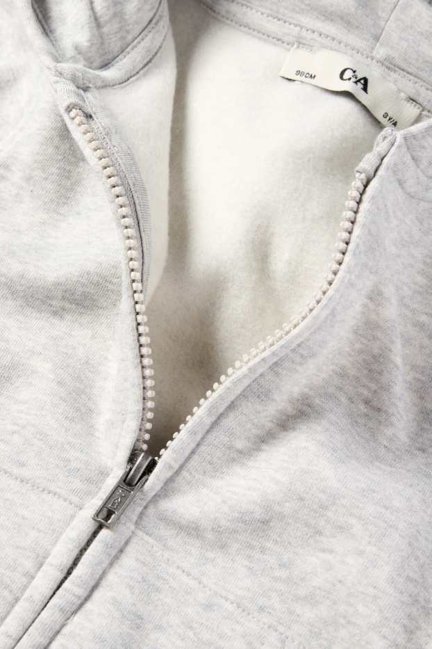 Enfants garçons - Sweat zippé à capuche - gris clair chiné