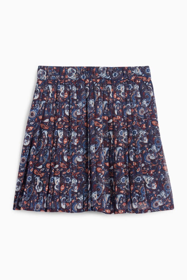 Niñas - Falda plisada - estampada - azul oscuro