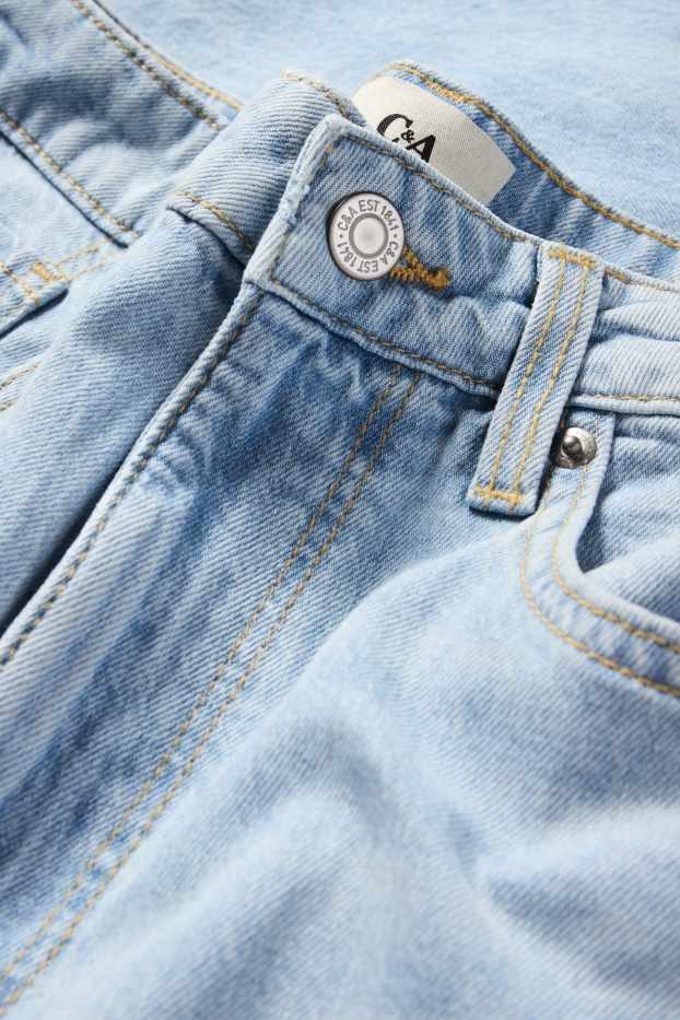 Dames - Wide leg jeans - high waist - jeanslichtblauw