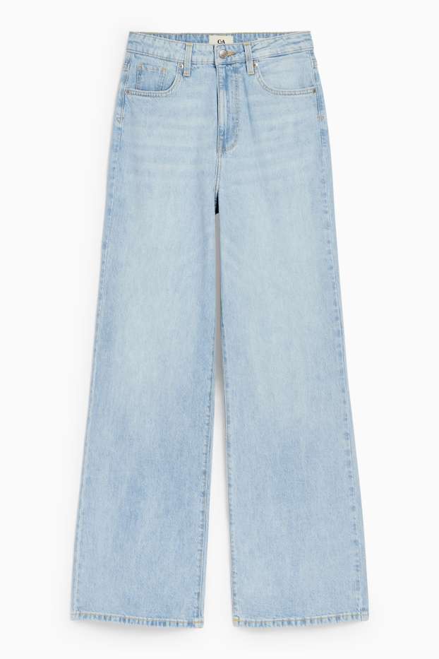 Dames - Wide leg jeans - high waist - jeanslichtblauw